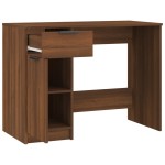 vidaXL Birou, stejar maro, 100x50x75 cm, lemn compozit
