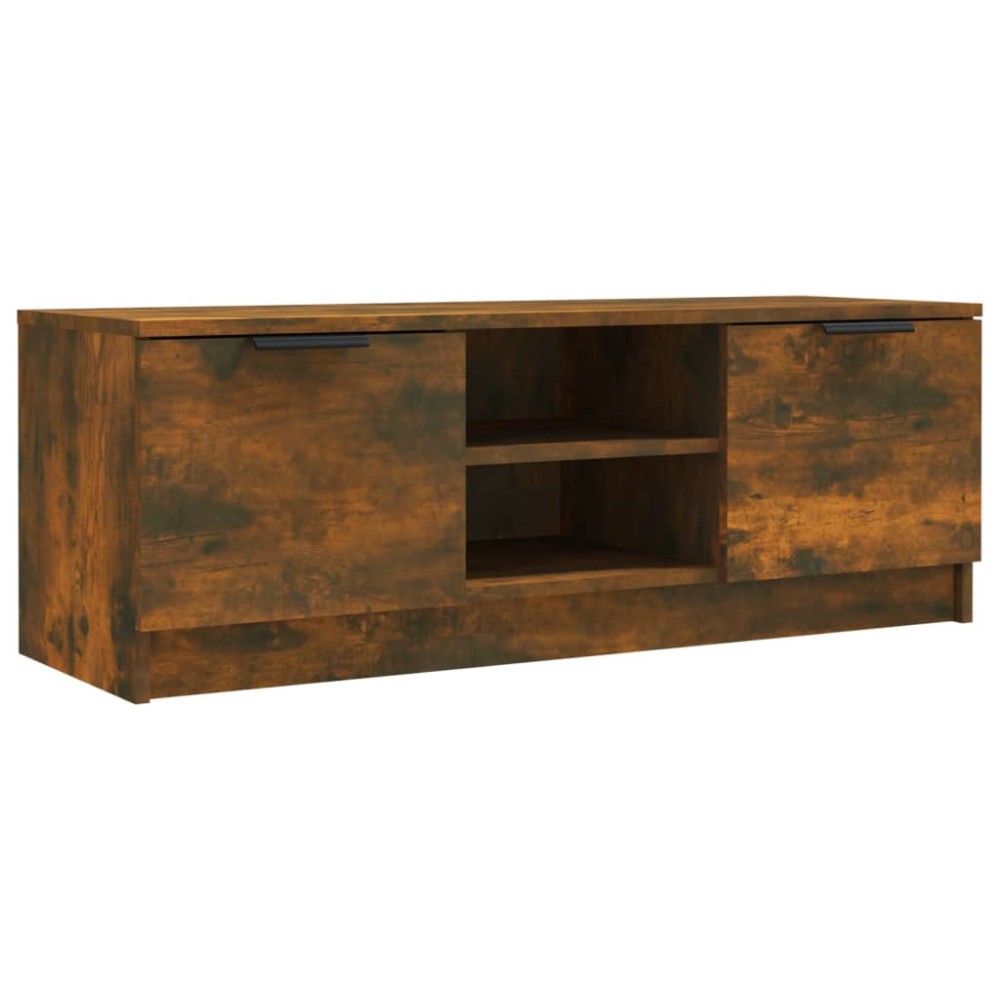 vidaXL Comodă TV, stejar fumuriu, 102x35x36,5 cm, lemn prelucrat