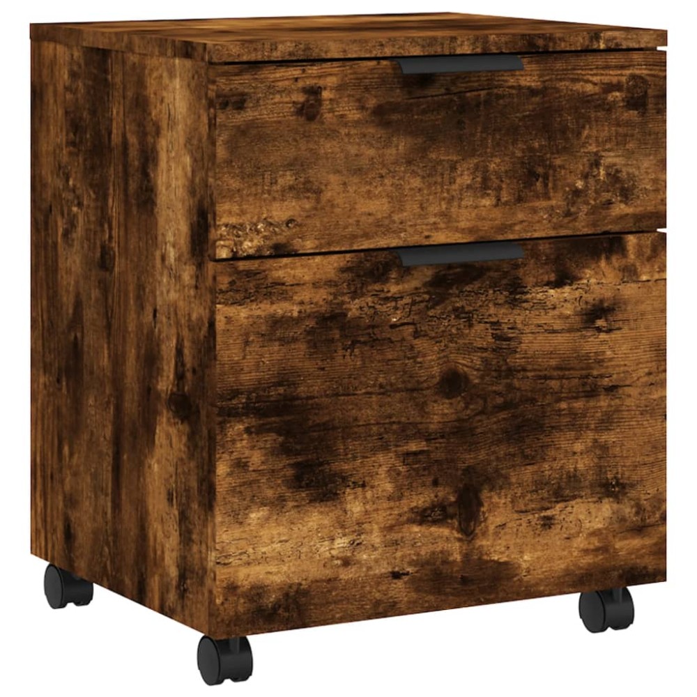 vidaXL Fișet mobil cu roți, stejar fumuriu, 45x38x54 cm lemn prelucrat