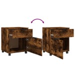 vidaXL Fișet mobil cu roți, stejar fumuriu, 45x38x54 cm lemn prelucrat vidaXL Fișet mobil cu roți, stejar fumuriu, 45x38x54 cm lemn prelucrat