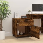 vidaXL Fișet mobil cu roți, stejar fumuriu, 45x38x54 cm lemn prelucrat vidaXL Fișet mobil cu roți, stejar fumuriu, 45x38x54 cm lemn prelucrat