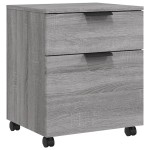 vidaXL Fișet mobil cu roți, gri sonoma, 45x38x54 cm, lemn prelucrat vidaXL Fișet mobil cu roți, gri sonoma, 45x38x54 cm, lemn prelucrat