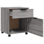 vidaXL Fișet mobil cu roți, gri sonoma, 45x38x54 cm, lemn prelucrat vidaXL Fișet mobil cu roți, gri sonoma, 45x38x54 cm, lemn prelucrat