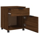 vidaXL Fișet mobil cu roți, stejar maro, 45x38x54 cm lemn prelucrat vidaXL Fișet mobil cu roți, stejar maro, 45x38x54 cm lemn prelucrat