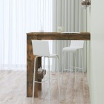 vidaXL Masă bar de perete stejar fumuriu 102x45x103,5 cm lemn compozit vidaXL Masă bar de perete stejar fumuriu 102x45x103,5 cm lemn compozit