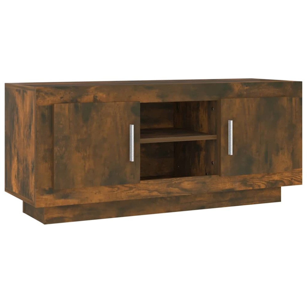 vidaXL Comodă TV, stejar afumat, 102x35x45 cm, lemn prelucrat