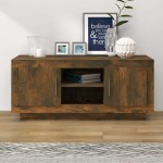 vidaXL Comodă TV, stejar afumat, 102x35x45 cm, lemn prelucrat vidaXL Comodă TV, stejar afumat, 102x35x45 cm, lemn prelucrat