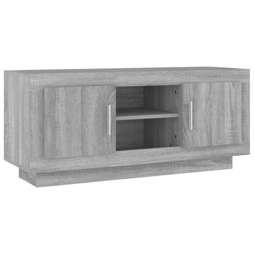 vidaXL Comodă TV, gri sonoma, 102x35x45 cm, lemn prelucrat
