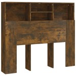 vidaXL Tăblie de pat cu dulap, stejar fumuriu, 120x19x103,5 cm vidaXL Tăblie de pat cu dulap, stejar fumuriu, 120x19x103,5 cm