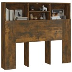 vidaXL Tăblie de pat cu dulap, stejar fumuriu, 120x19x103,5 cm vidaXL Tăblie de pat cu dulap, stejar fumuriu, 120x19x103,5 cm