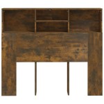 vidaXL Tăblie de pat cu dulap, stejar fumuriu, 120x19x103,5 cm vidaXL Tăblie de pat cu dulap, stejar fumuriu, 120x19x103,5 cm