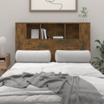 vidaXL Tăblie de pat cu dulap, stejar fumuriu, 120x18,5x102,5 cm vidaXL Tăblie de pat cu dulap, stejar fumuriu, 120x18,5x102,5 cm