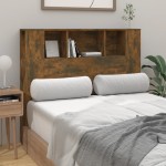 vidaXL Tăblie de pat cu dulap, stejar fumuriu, 120x18,5x102,5 cm vidaXL Tăblie de pat cu dulap, stejar fumuriu, 120x18,5x102,5 cm
