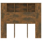 vidaXL Tăblie de pat cu dulap, stejar fumuriu, 120x18,5x102,5 cm vidaXL Tăblie de pat cu dulap, stejar fumuriu, 120x18,5x102,5 cm