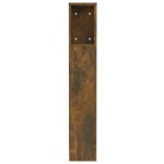 vidaXL Tăblie de pat cu dulap, stejar fumuriu, 120x18,5x102,5 cm vidaXL Tăblie de pat cu dulap, stejar fumuriu, 120x18,5x102,5 cm