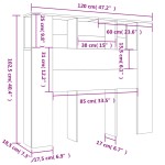 vidaXL Dulap tăblie, gri sonoma, 120x18,5x102,5 cm vidaXL Dulap tăblie, gri sonoma, 120x18,5x102,5 cm