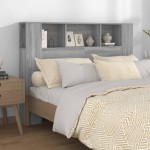 vidaXL Tăblie de pat cu dulap, gri sonoma, 140x18,5x104,5 cm vidaXL Tăblie de pat cu dulap, gri sonoma, 140x18,5x104,5 cm