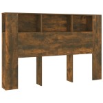 vidaXL Tăblie de pat cu dulap, stejar afumat, 160x18,5x104,5 cm vidaXL Tăblie de pat cu dulap, stejar afumat, 160x18,5x104,5 cm