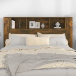 vidaXL Tăblie de pat cu dulap, stejar afumat, 160x18,5x104,5 cm vidaXL Tăblie de pat cu dulap, stejar afumat, 160x18,5x104,5 cm