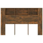 vidaXL Tăblie de pat cu dulap, stejar afumat, 160x18,5x104,5 cm vidaXL Tăblie de pat cu dulap, stejar afumat, 160x18,5x104,5 cm