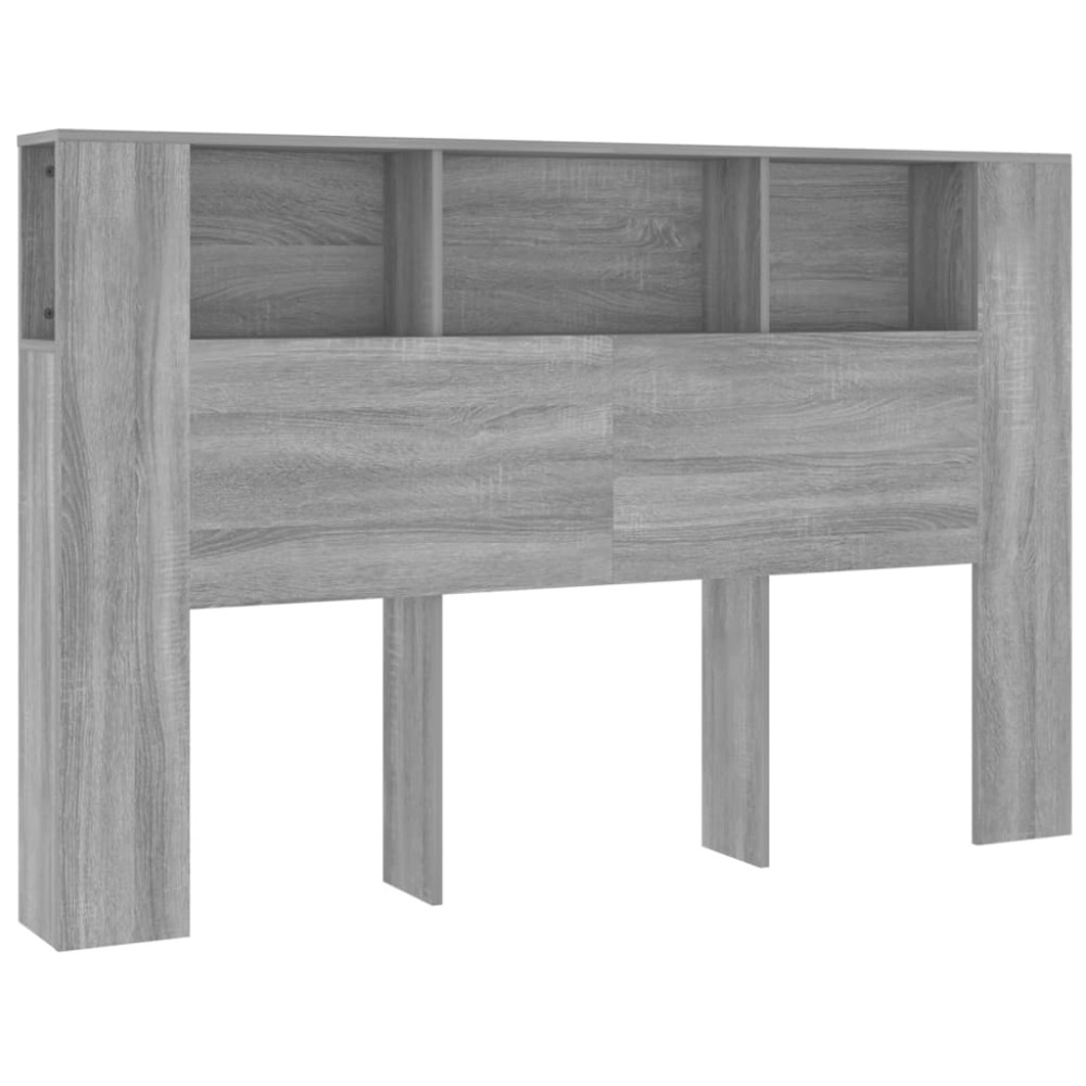 vidaXL Tăblie de pat cu dulap, gri sonoma, 160x18,5x104,5 cm