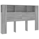 vidaXL Tăblie de pat cu dulap, gri sonoma, 160x18,5x104,5 cm