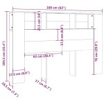 vidaXL Tăblie de pat cu dulap, gri sonoma, 160x18,5x104,5 cm