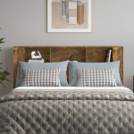 vidaXL Tăblie de pat cu dulap, stejar fumuriu, 180x18,5x104,5 cm vidaXL Tăblie de pat cu dulap, stejar fumuriu, 180x18,5x104,5 cm