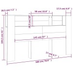 vidaXL Tăblie de pat cu dulap, stejar fumuriu, 180x18,5x104,5 cm vidaXL Tăblie de pat cu dulap, stejar fumuriu, 180x18,5x104,5 cm