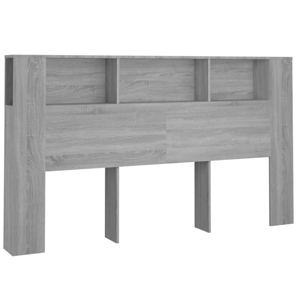 vidaXL Tăblie de pat cu dulap, gri sonoma, 180x18,5x104,5 cm
