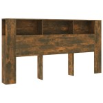 vidaXL Tăblie de pat cu dulap, stejar fumuriu, 200x18,5x104,5 cm
