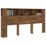 vidaXL Tăblie de pat cu dulap, stejar fumuriu, 200x18,5x104,5 cm