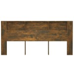 vidaXL Tăblie de pat cu dulap, stejar fumuriu, 220x18,5x104,5 cm