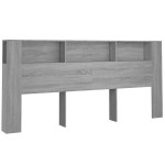 vidaXL Tăblie de pat cu dulap, gri sonoma, 220x18,5x104,5 cm vidaXL Tăblie de pat cu dulap, gri sonoma, 220x18,5x104,5 cm