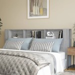 vidaXL Tăblie de pat cu dulap, gri sonoma, 220x18,5x104,5 cm vidaXL Tăblie de pat cu dulap, gri sonoma, 220x18,5x104,5 cm