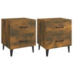 vidaXL Noptiere, 2 buc., stejar fumuriu, 40x35x47,5 cm vidaXL Noptiere, 2 buc., stejar fumuriu, 40x35x47,5 cm