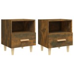 vidaXL Noptiere, 2 buc., stejar fumuriu, 40x35x47 cm vidaXL Noptiere, 2 buc., stejar fumuriu, 40x35x47 cm