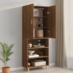 vidaXL Dulap de perete suspendat, stejar maro, 69,5x34x90 cm