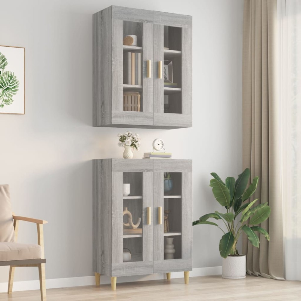vidaXL Dulap de perete suspendat, gri sonoma, 69,5x34x90 cm