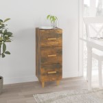 vidaXL Servantă, stejar fumuriu, 34,5x34x90 cm, lemn compozit vidaXL Servantă, stejar fumuriu, 34,5x34x90 cm, lemn compozit