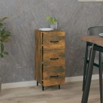 vidaXL Servantă, stejar fumuriu, 34,5x34x90 cm, lemn compozit