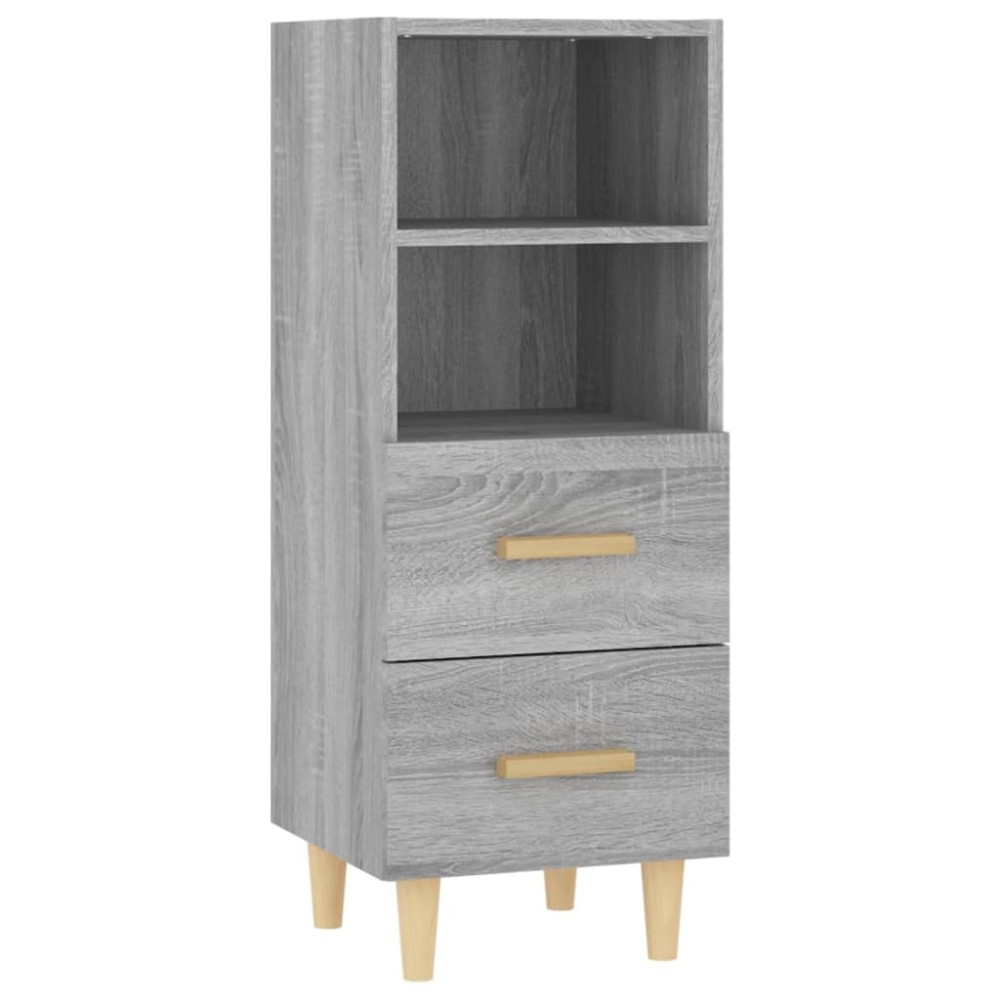 vidaXL Servantă, gri sonoma, 34,5x34x90 cm, lemn compozit