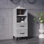 vidaXL Servantă, gri sonoma, 34,5x34x90 cm, lemn compozit vidaXL Servantă, gri sonoma, 34,5x34x90 cm, lemn compozit