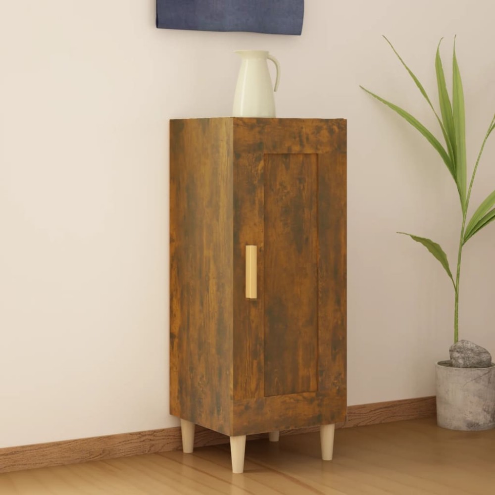vidaXL Servantă, stejar fumuriu, 34,5x34x90 cm, lemn compozit