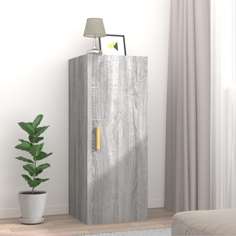 vidaXL Dulap de perete, gri sonoma, 34,5x34x90 cm, lemn compozit