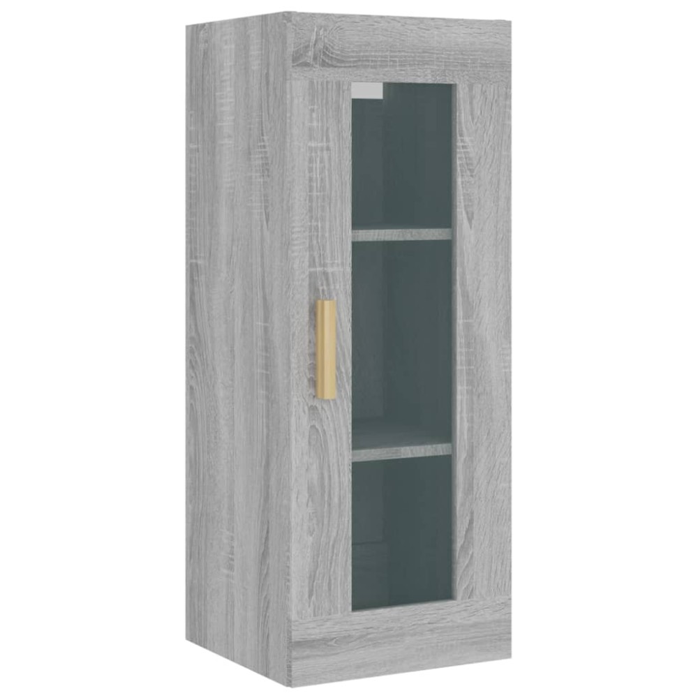 vidaXL Dulap de perete suspendat, gri sonoma, 34,5x34x90 cm