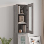 vidaXL Dulap de perete suspendat, gri sonoma, 34,5x34x90 cm