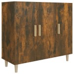 vidaXL Servantă, stejar fumuriu, 90x34x80 cm, lemn compozit vidaXL Servantă, stejar fumuriu, 90x34x80 cm, lemn compozit
