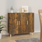 vidaXL Servantă, stejar fumuriu, 90x34x80 cm, lemn compozit vidaXL Servantă, stejar fumuriu, 90x34x80 cm, lemn compozit