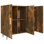 vidaXL Servantă, stejar fumuriu, 90x34x80 cm, lemn compozit vidaXL Servantă, stejar fumuriu, 90x34x80 cm, lemn compozit